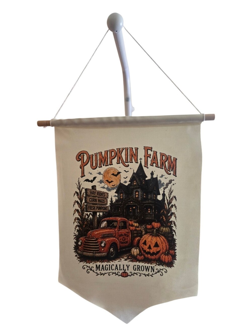 Handmade Fall Home Decor • Rustic Pumpkin Farm Wall Hanging Boho Decor 0062